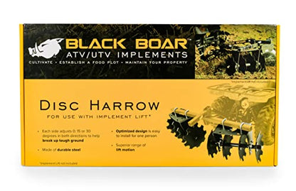 Black Boar Camco ATV/UTV Disc Harrow Implement | Specifically Designed to Thoroughly Break up Tough Ground | (66001)
