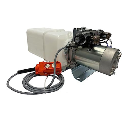 Magister Hydraulic Pump, 12V DC Double Acting Power Unit with 4 quarts Plastic Reservoir Max Pressure 2600 - color: Double Acting, size: 4 QTs