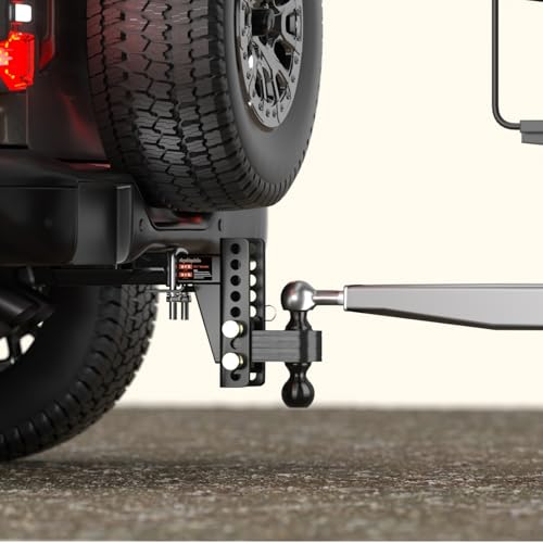 2" Adjustable Trailer Hitch with Tightener, 6-Inch Rise/Drop - size: 6 inch
