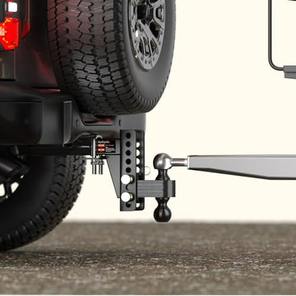 2" Adjustable Trailer Hitch with Tightener, 6-Inch Rise/Drop - size: 6 inch