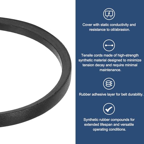 uxcell 3L170 Classic Wrapped Rubber V-Belt, 17"(432mm) Outside Circumference, 3L Profile V Belt 3/8" Width 7/32" Height - size: 3L170