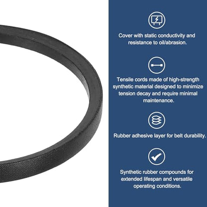 uxcell 3L170 Classic Wrapped Rubber V-Belt, 17"(432mm) Outside Circumference, 3L Profile V Belt 3/8" Width 7/32" Height - size: 3L170