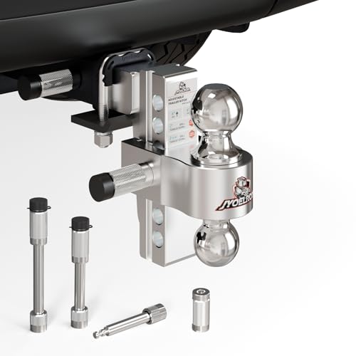 Adjustable Aluminum Hitch Mount for 2" Receiver, 6" Drop/Rise - size: 2" Receiver – 6" Drop/Rise