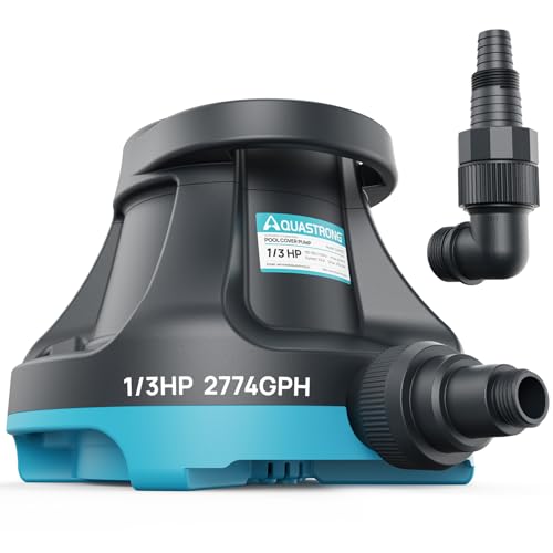 Aquastrong 2774 GPH Pool Cover Pump Automatic On Off, 1/3 HP, 115V - color: Blue & Black