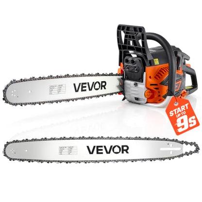 VEVOR Gas Powered Chainsaw 20 & 22 Inch 62CC 3.8HP 2 Stroke Engine Saw - size: 62CC-20&22in
