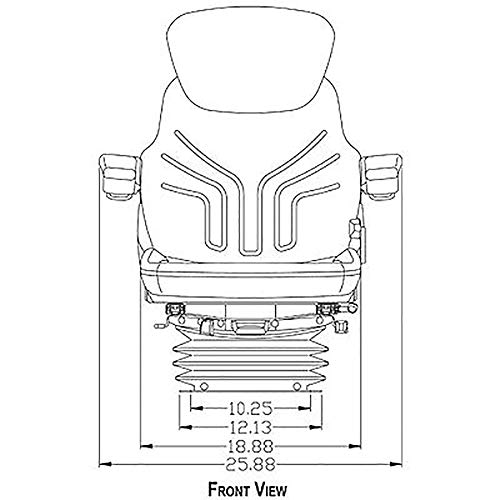 7922-P6688 Black/Gray Seat & Suspension Assy Fits John Deere, Case IH