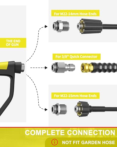 POHIR 5000PSI Pressure Washer Gun with 40'' Wand Extension 5 Nozzle Tips - style: 5000psi Gun