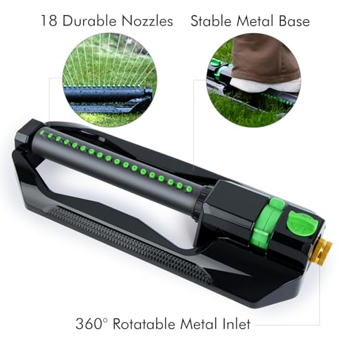 RESTMO Oscillating Sprinkler with Metal Base, Lawn Sprinklers for Yard - size: 1 Pack