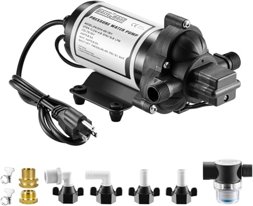 WASSERMANN RV Water Pumps 115V AC Pressure Pump with Pressure Switch, Self-priming Water Pump 4.0GPM 45PSI, Fresh Water Pump for RV, Kitchen Barthroom Camping Marine Yacht Garden Diaphragm Pump115volt - color: White06