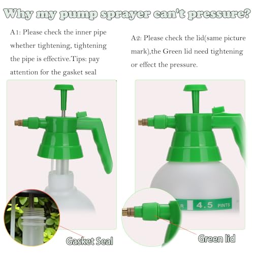 MRPAPA 2 Pack Garden Pressure Sprayer, 1/2 Gallon Handheld Sprayer - color: 2L-Green-2PCS