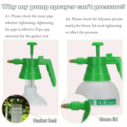 3 Pack 2L Garden Pressure Sprayer, Hand Pump Plant Spray Bottle - color: 2L-White-3PCS