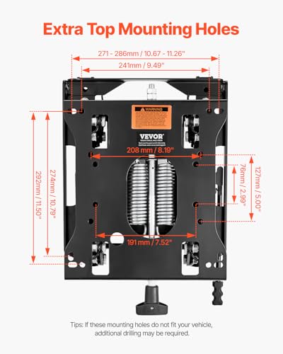 VEVOR Seat Suspension Kit with Seat Slider Track, Universal Air Ride Seat Suspension for Zero Turn Lawn Mower, 6in Front-to-Back Adjustable, Tractor Seat Suspension ‎Kit for Forklift, Bulldozers - style: With Slide Rail/Spring
