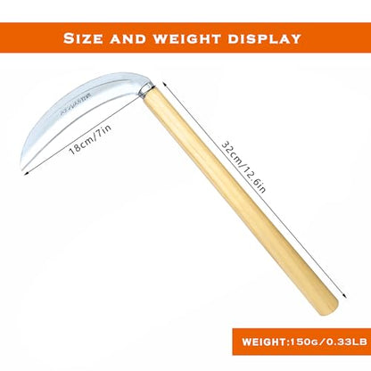 Grass Sickle Hoe Gardening Handheld Tool Weeding Tools for Garden (Beige) - color: Beige