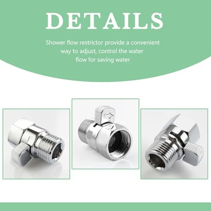 APLusee G 1/2 Water Flow Shut off Valve for Bathroom Shower Head, Chrome - color: Chrome