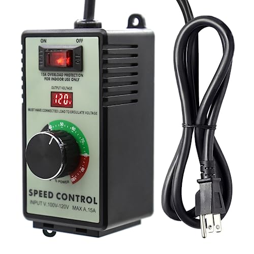 AC Motor Variable Speed Controller 120V 15A 4000W with Overload Protection Switch