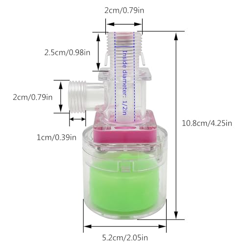 Transparency Water Float Valve, Water Level Control Water Tank Traditional Float Valve Upgrade (1/2" UP) - size: 1/2" UP