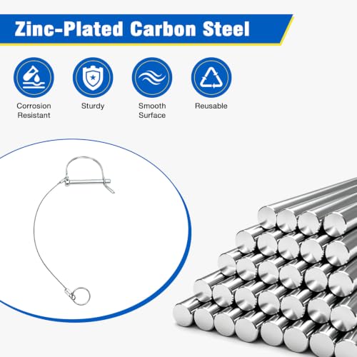 5PCS Trailer Coupler Pin, 5/16" x 2-3/4" Type-D Trailer Pins - size: 5/16"x2-3/4"*5