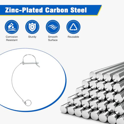 5PCS Trailer Coupler Pin, 5/16" x 2-3/4" Type-D Trailer Pins - size: 5/16"x2-3/4"*5