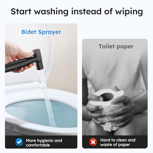 Arofa Handheld Bidet Sprayer, Bidet Attachment for Toilet, Matte Black - color: Black, size: 1 Pack