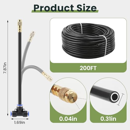 200FT Automatic Drip Irrigation Kits Garden Watering System 40 Nozzles - size: 200 FT