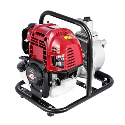 YIYIBYUS 1" Inch Water Transfer Pump, 38CC 4-Stroke Portable Gas Gasoline Engine Powered High Pressure Water Pumps Transfer for Irrigation Pool Landscaping Gardening Irrigation