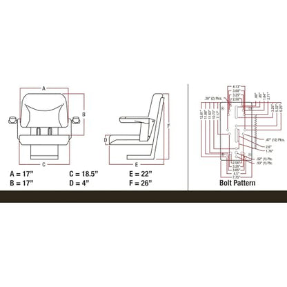 A & I Products Big Boy Suspension Tractor Seat - Yellow, Model Number BBS108YL