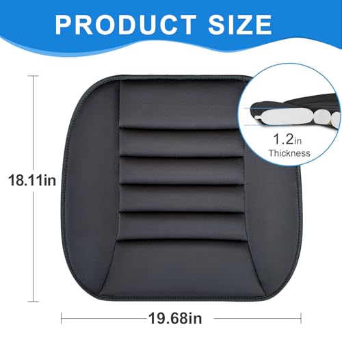 Car Seat Cushion, Driver & Office Comfort, 1.2'' Memory Foam, Black - size: Large