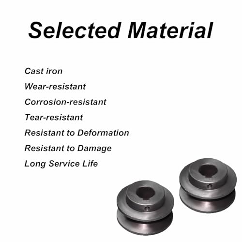 tooloflife Cast Iron V Belt Pulley, Heavy-Duty V-Groove Pulley for Industrial/DIY Power Transmission (24mm/0.94in) - size: 24mm/0.94in