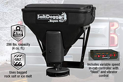 Buyers Products TGS02 SaltDogg Tailgate Salt Spreader, Made In The USA, 4.0 cu ft/300lbs Capacity, Horizontal Auger Feed, Salt Spreader For Residential & Light Commercial Work