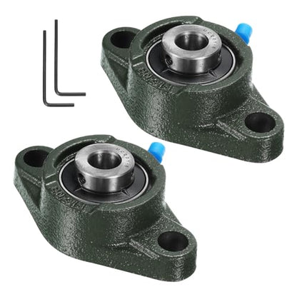 uxcell 2pcs UCFL201-8 Pillow Block Bearings 1/2 inch Bore Self Alignment, Solid Cast Iron Base Mounted Chrome Steel Bearings - size: UCFL201-8