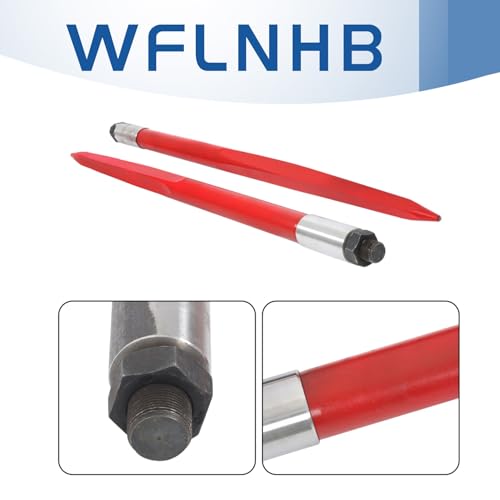 WFLNHB 39 Hay Bale Spear 3000 lbs Capacity Red Coated Bale Forks