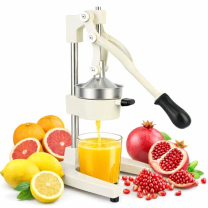 Cast Iron Juicer Hand Press Heavy Duty, Orange Juicer - color: White