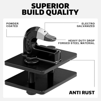 AUTOBOTS Tractor Bucket Hooks 3/8" Bolt On Chain Grab Hooks 2 Pack Black - color: Black