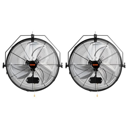 VEVOR 18 Inch Wall Mount Fan, Waterproof, 3-Speed, 4000 CFM, 2 Pack - size: 18 Inch 2 Pack, style: Waterproof