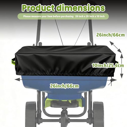 Broadcast Spreader Cover - 600D Waterproof, Fits 85-100lb Hopper, 26x26x10
