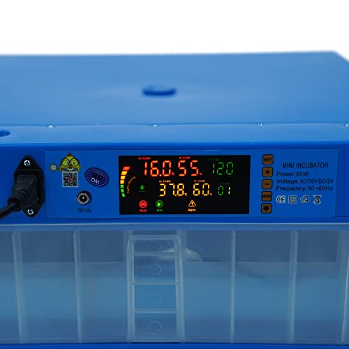 64 Hatching Eggs Incubator Digital Automatic Incubator, Temperature Humidity Control, 360° Automatic Egg Turner, Function Panel Display for Hatching Chicken Duck Goose Pigeon Quail