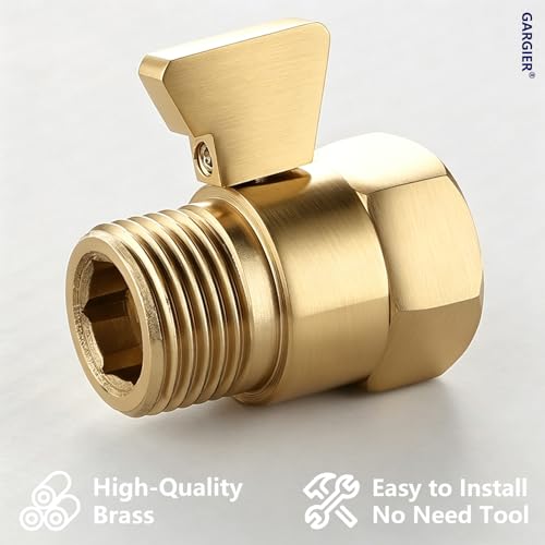 Brushed Gold Shower Head Flow Restrictor, 1/2" IPS Copper - color: Brushed Gold