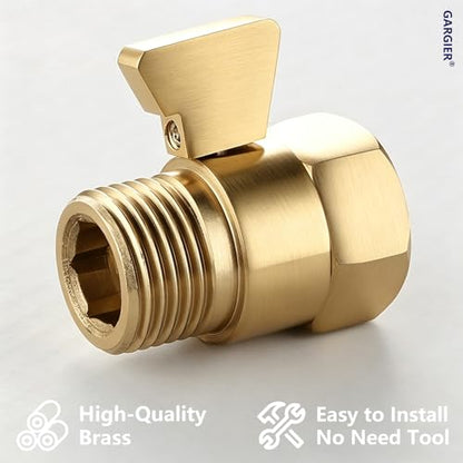 Brushed Gold Shower Head Flow Restrictor, 1/2" IPS Copper - color: Brushed Gold
