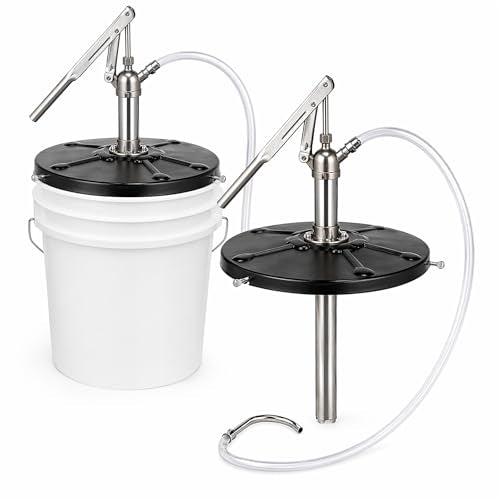 Lever Action Bucket Pump for 5 Gallon Pails, Gear Oil, 4.1ft Hose