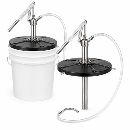Lever Action Bucket Pump for 5 Gallon Pails, Gear Oil, 4.1ft Hose