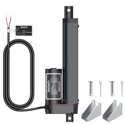 Justech 330LBS/1500N-6inch/150mm 12V Linear Actuator with Bracket, Black - size: 1500N 150mm