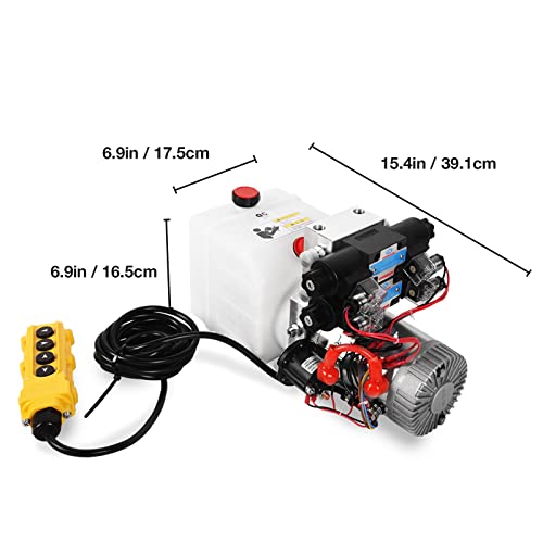 4.5 Quart Hydraulic Power Unit 12V DC Double Acting Double Solenoid Electric Trailer Pump for Dump Trailer Car Lifting