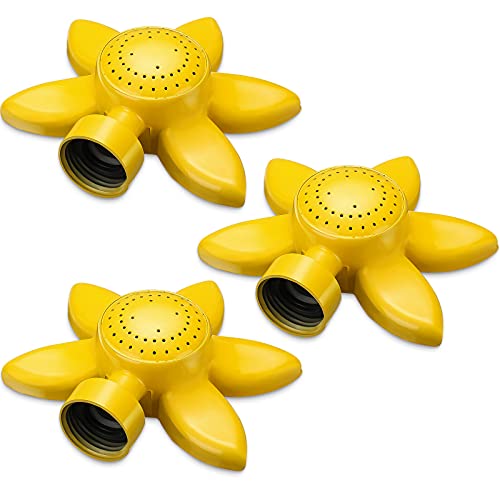 Honoson 3 Pieces Spot Garden Sprinkler Flower Design for Small Yard 360 Degree Metal Plant Watering Sprinkler Head for Kids Outdoor Playing