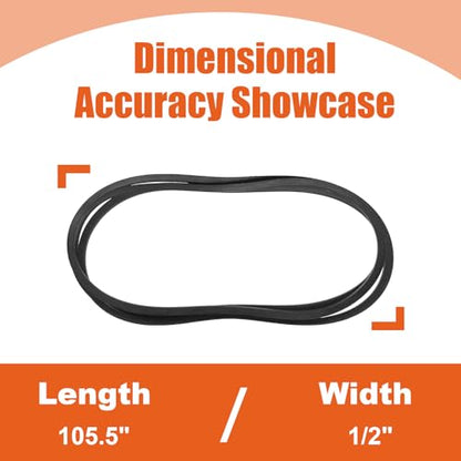 Podoy 405143 Deck Drive Belt 1/2" x 105.5", 46" Mower Deck Belt, 1 Pack