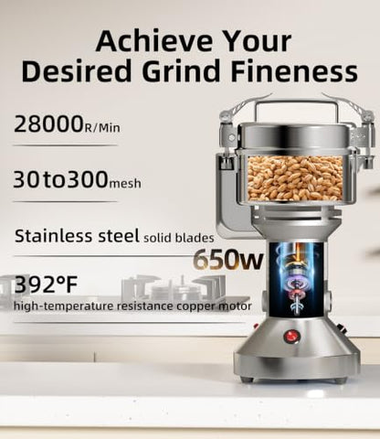 Electric Grain Mill 150g Home Flour Mill for Wheat Rice Corn Herbs Spices - size: 150g