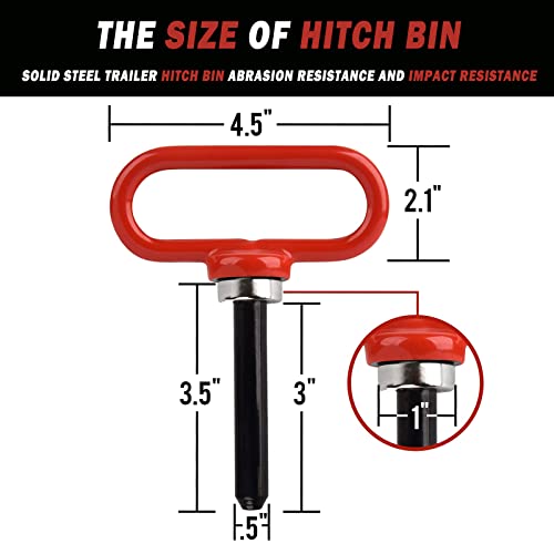 Universal Heavy Duty Zero Turn Mower Trailer Hitch with Magnetic Hitch Pin - color: Red+Black