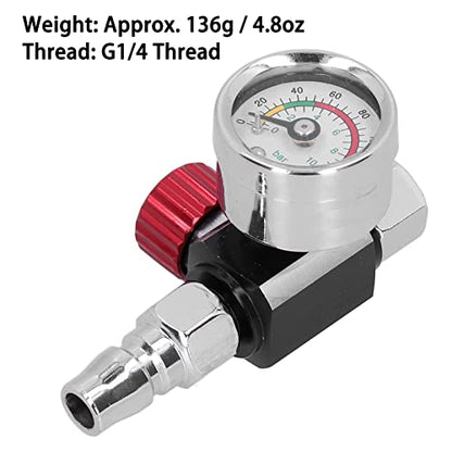 Air Throttle Regulator Valve with Pressure Gauge Adjustable for Spray Guns Pneumatic Tools and Paint Spraying