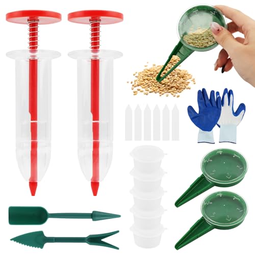 Seed Planter Kit Mini Dispenser Sower Dibber Widger 7pc Set