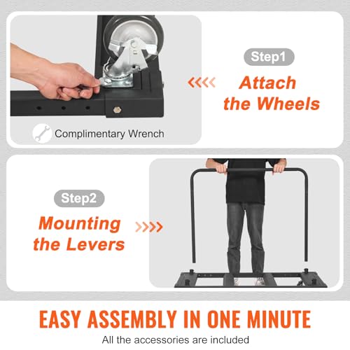 VEVOR Folding Table Cart, Heavy Duty Table Trolley with 5" Swivel Wheels, 1800 LBS Drywall Dolly Cart for Garage, Home, Warehouse, Party Event Hotel Furniture 10 Table Capacity - style: 1800LBS - Double Bar