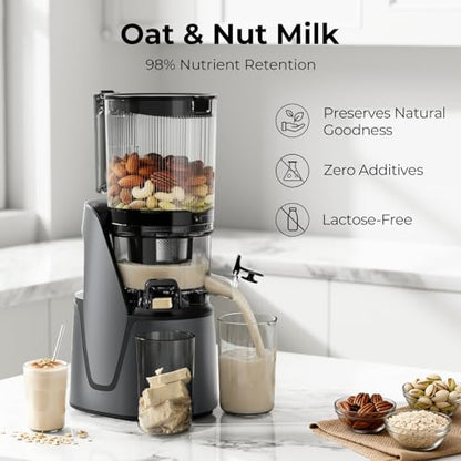 EanOruus Juicer Machines, 3-in-1 Cold Press Juicer, Premium Gray - color: Premium Gray